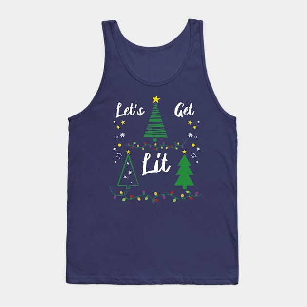 Let's Get Lit Funny Christmas Drinking Tank Top by MasliankaStepan